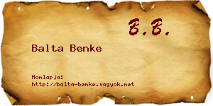 Balta Benke névjegykártya